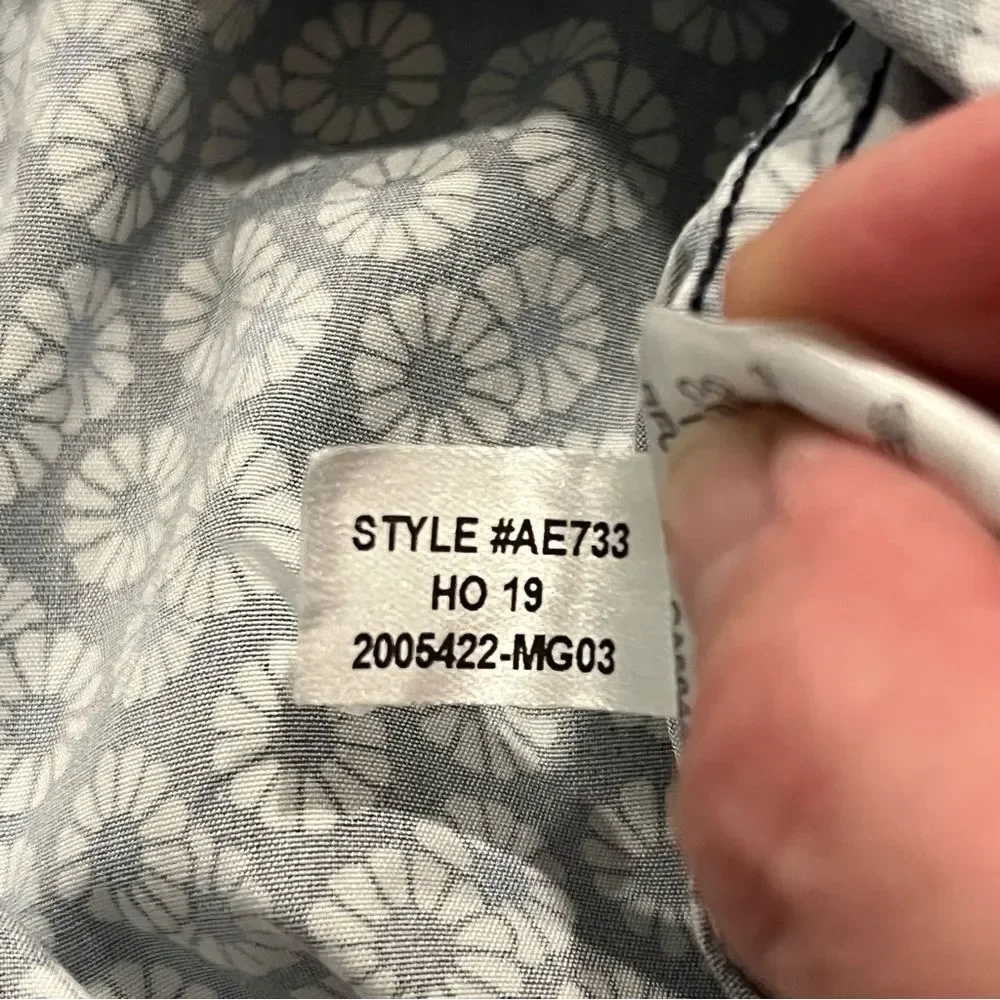 J. Crew Stretch Secret Wash Button Front Shirt in Floral Print Organic Cotton L